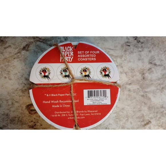 New Black Paper Party 4 Pack Coasters - Picture 4 of 5